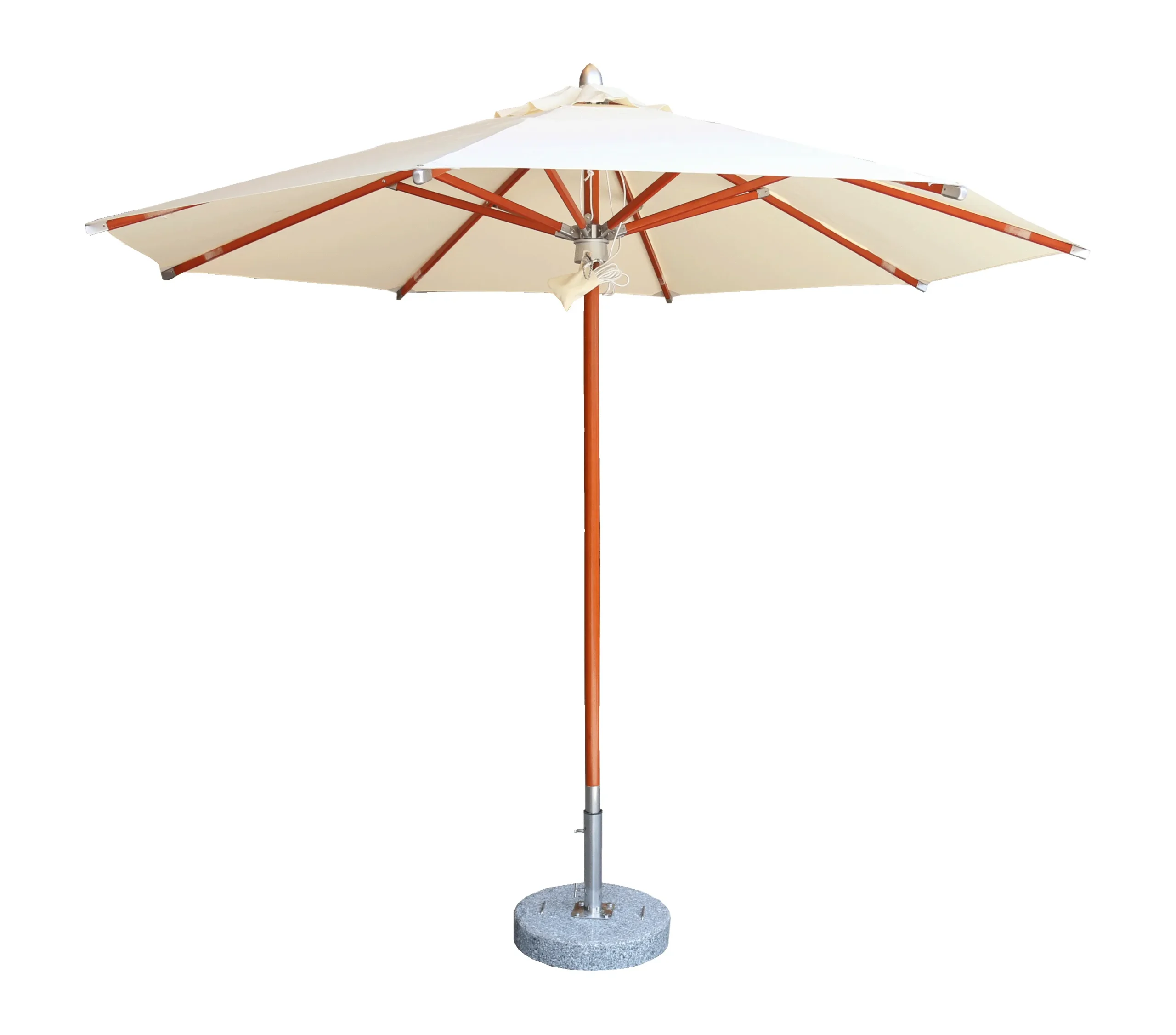 Patio Teak Wood Umbrella with base