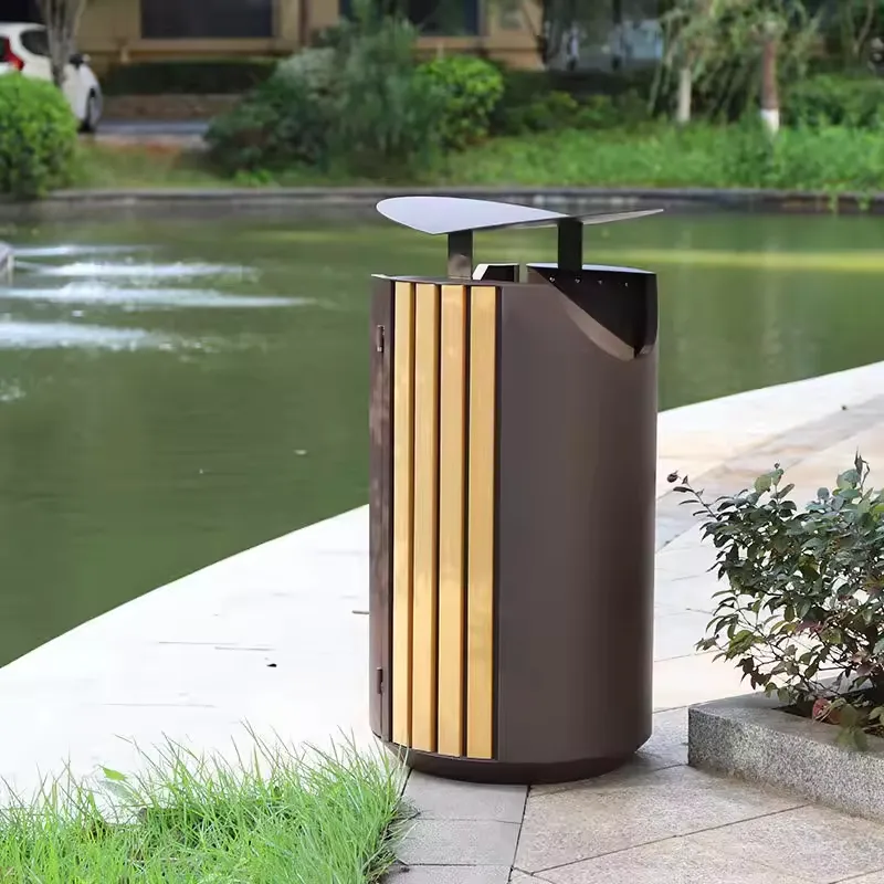 Outdoor Trash Barrels